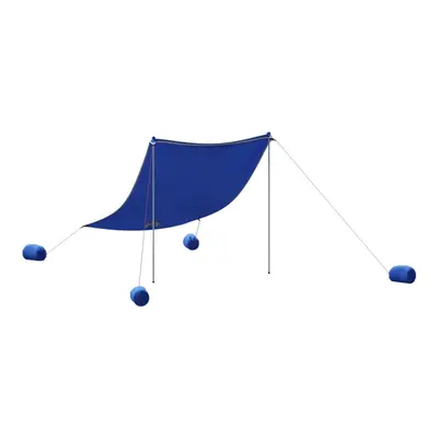 vidaXL Beach Canopy with Sand Anchors Beach Tent Sun Shelter Blue 214x236 cm