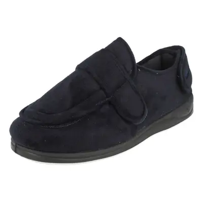 (UK 9, Navy (Blue)) Mens Padders Memory Foam Slippers Wrap - G Fit