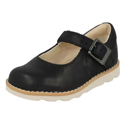 (UK 8.5 Child, Navy (Blue)) Girls Clarks Air Spring Casual Shoes Crown Honor - G Fit