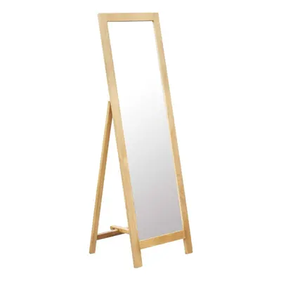 vidaXL Solid Oak Wood Freestanding Mirror Standing Hall Makeup Vanity Decor