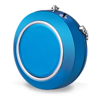 (Blue) Portable Low Noise Necklace Air Purifier Freshener Mini Negative Ion Generator