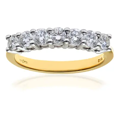 (N) Jewelco London 18ct Diamond Yellow Gold Eternity Ring, H/SI Certified Diamonds, Round Brilli