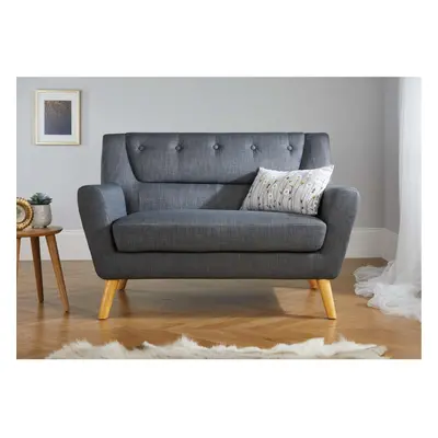 2 Seater Sofa Grey Birlea Lambeth Medium Settee Scandinavian Modern Retro