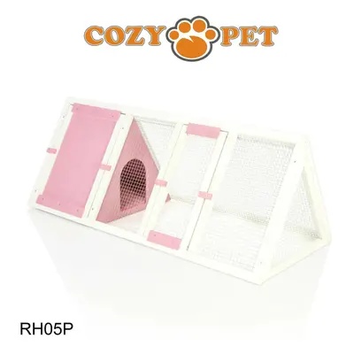 Triangular Rabbit Hutch Cozy Pet Pink Guinea Pig Hutches Ferret Runs RH05P