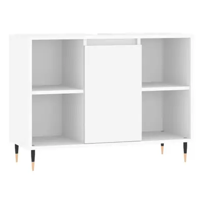 (white) vidaXL Bathroom Cabinet Vanity Unit Highboard Cupboard White Engineered Wood