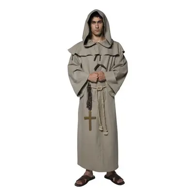 Smiffy's Men's Friar Tuck Costume, Robe, Hood, Belt And Cross, Tales Of Old