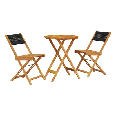 vidaXL Bistro Set Piece Outdoor Bar Set Black Polypropylene and Solid Wood