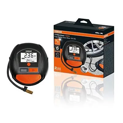 OSRAM TYREinflate Digital Tyre Inflator with Auto Stop and LED Light, Portable 12V Car Tyre Comp