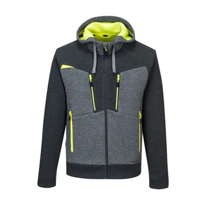 (S, Grey/Black/Yellow) Portwest Mens Zipped Hoodie