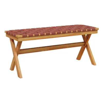 vidaXL Garden Bench Outdoor Bench Patio Bench Red Solid Wood Acacia and Fabric