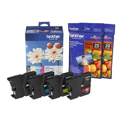 GENUINE Brother LC39PVP Colours Photo Value Pack Ink Cartridge + Photo Papers