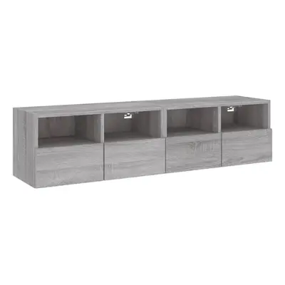 vidaXL TV Wall Cabinets Floating TV Unit pcs Grey Sonoma Engineered Wood