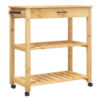 (brown, x x cm) vidaXL Kitchen Trolley Rolling Cart Storage Cart Trolley MONZA Solid Wood Pine