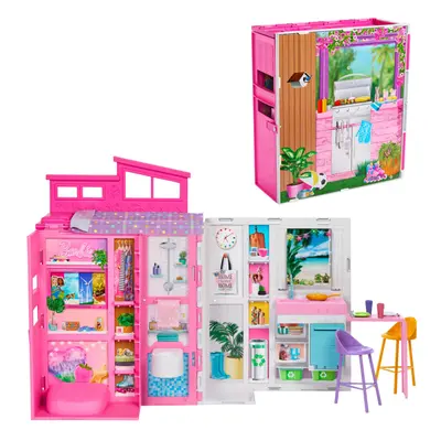 Doll House Playset, Getaway House with Play Areas Including Kitchen, Bathroom, Bedroom and Loung