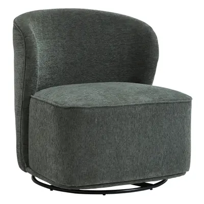 Grey Chic Upholstered Swivel Chair