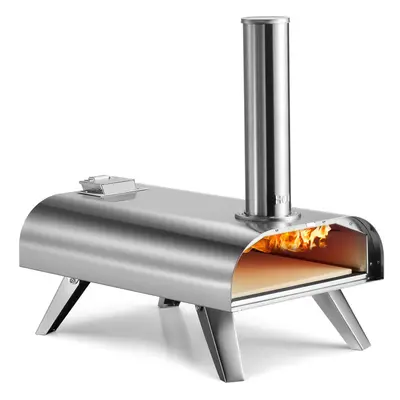 Pizza Oven Portable 12" Wood Pellet BBQ Stainless Steel Outdoor Grill