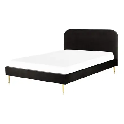 Velvet EU Super King Size Bed Black FLAYAT