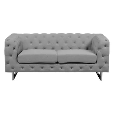 2 Seater Fabric Sofa Grey VISSLAND