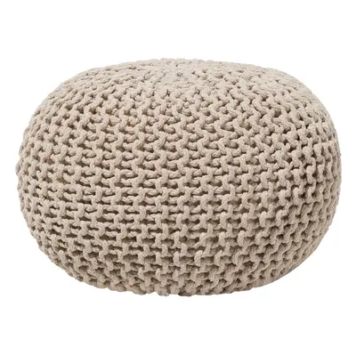 Cotton Knitted Pouffe x cm Beige CONRAD