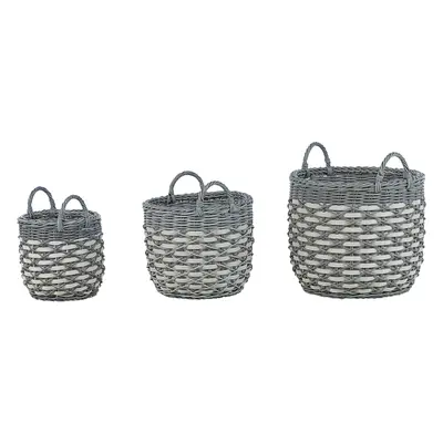 Set of Plant Pots GEFIRA PE Rattan Grey