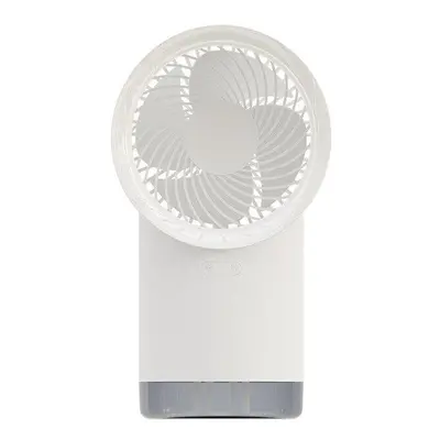 (White) Multifunctional USB Fan Rechargeable Summer Cooling Spray Humidifier Purifier Desktop Ai