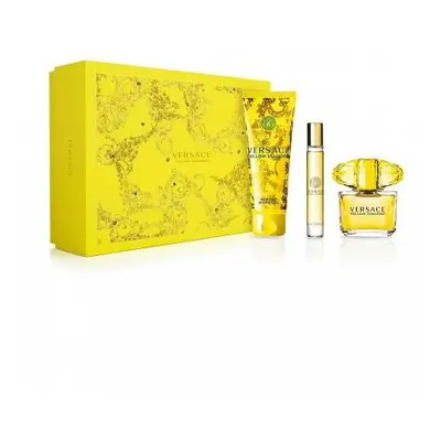 Versace Yellow Diamond Pcs Set: Oz Edt Sp + Ml Edt Roller Ball + Oz Shower Gel