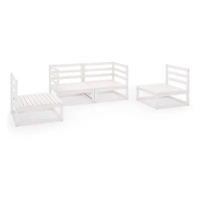 vidaXL Garden Lounge Set Outdoor Furniture Set Piece White Solid Wood Pine