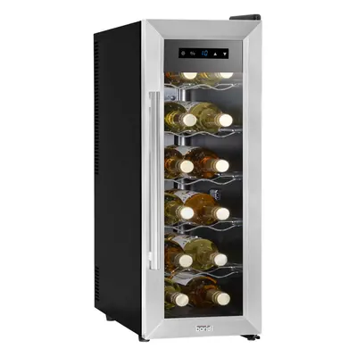 Baridi Bottle Wine Cooler with Digital Touch Screen Controls & LED Light, Stainless Steel - DH74