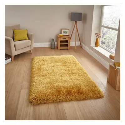 (150x230cm) Montana Shaggy Rugs in Yellow Small Large Thick Soft Plain Pile Luxury Mats