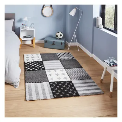 (60x120cm) Brooklyn Kids Rugs in Grey Hand Carved Durable Children Mats