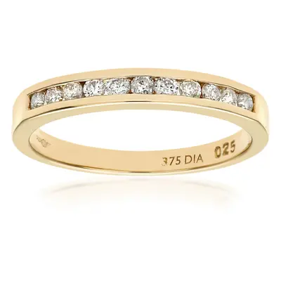 (M) Jewelco London 9ct Yellow Gold Diamond Eternity Ring