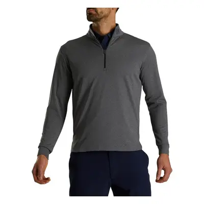 (M, Heather Grey) Footjoy Mens HYPR Moisture Wicking UV Protection Midlayer Sweater