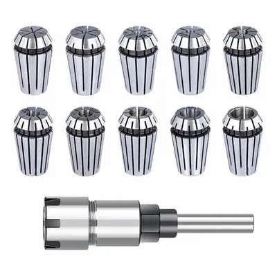 11Pcs Spring Collet Chuck with 8mm Shank 1/8 1/4 Gripping Range for CNC Milling Lathe Tools