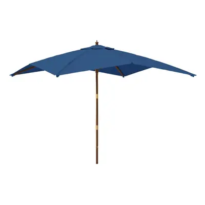 (blue) vidaXL Garden Parasol Umbrella with Wooden Pole Outdoor Parasol Sun Umbrella