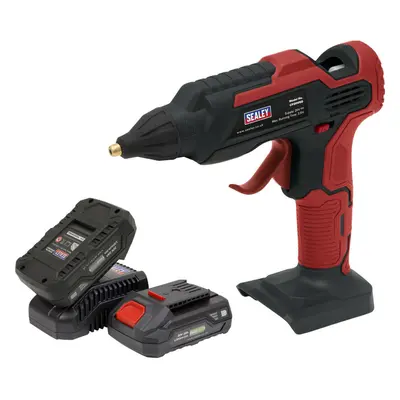 20V Cordless Hot Glue Gun Kit - Includes x Batteries & Charger - Storage Bag