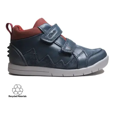 (4.5 (Children's)) Rex Park Toddler Navy Leather Childrens Dinosaur Themed Ankle Boots