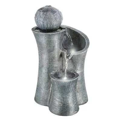 (Ball Fountain) GEEZY Freestanding LED Water Fountain | Small Garden Fountain With LED Lights