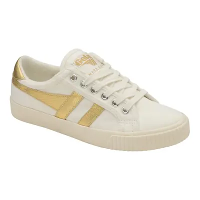 (Off White Gold, UK 6) Gola Tennis Mark Cox Womens Ladies Canvas Trainers Plimsolls Gold