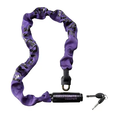 Kryptonite Keeper Integrated Bicycle Lock Chain Bike Lock, 33.5-Inch, Purple