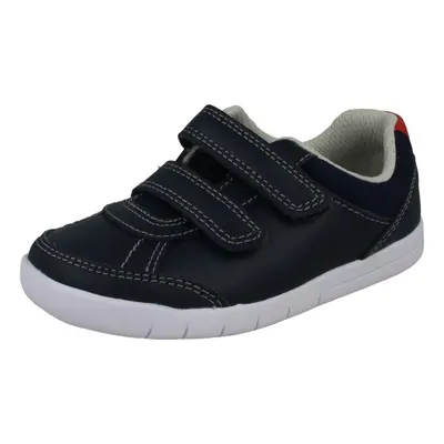 (Navy, UK 9.5 Child) Boys Clarks Casual Shoes Emery Sky - G Fit