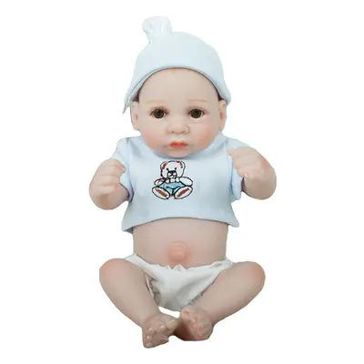 () 28CM Silicone Realistic Sleeping Reborns Lifelike Newborn Baby Doll Toy with Moveable Head Ar