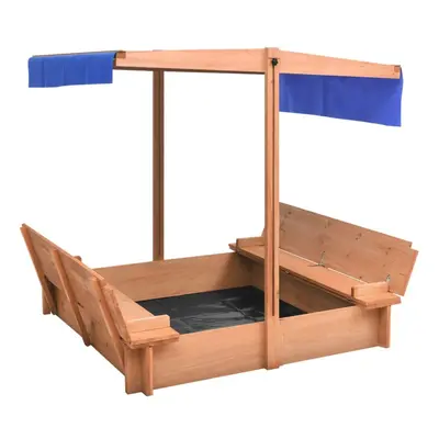 vidaXL Firwood Sandbox with Roof Patio Kids Children Sandpit Garden Playhouse