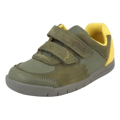 (Khaki, UK Infant) Boys Clarks Casual Shoes Rex Quest T - H Fit