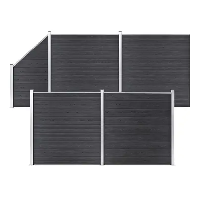 vidaXL WPC Fence Set Square+1 Slanted 792x186cm Grey Barrier Panel Screen