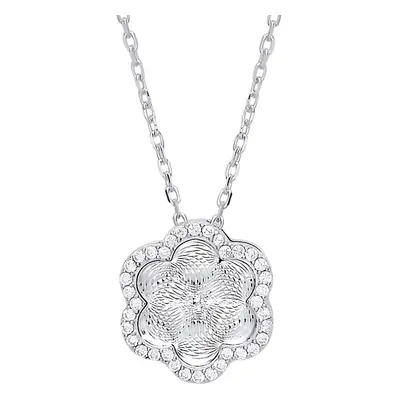 Jewelco London Ladies Sterling Silver Cubic Zirconia Diamond-cut Kaleidoscope GuillochÃ© Charm N