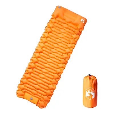 (orange) vidaXL Self Inflating Camping Mattress and Integrated Pillow Sleeping Mat