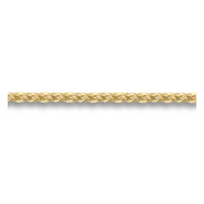 (16) Jewelco London Unisex Solid 9ct Yellow Gold Diamond Cut Spiga 1.2mm Gauge Pendant Chain Nec