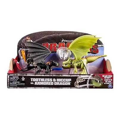 DreamWorks Dragons Toothless and Hiccup Vs. Armored Dragon Figures