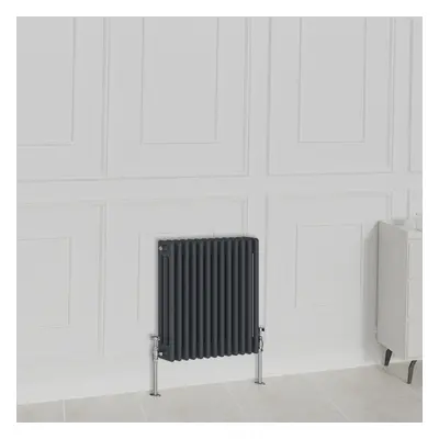 (600x605mm-3 Column, Anthracite) NRG Traditional Radiator Horizontal Vertical Cast Iron Style Do