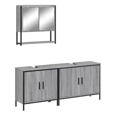 (grey sonoma) vidaXL Bathroom Furniture Set Piece Sink Cabinet Sonoma Oak Engineered Wood